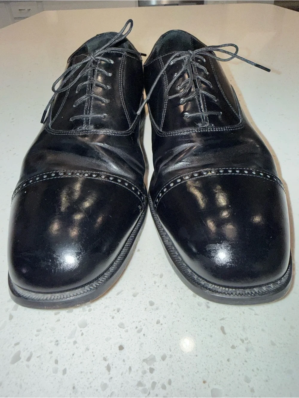 Florsheim Black Cap-Toe Oxford Lace-Up Dress Shoes